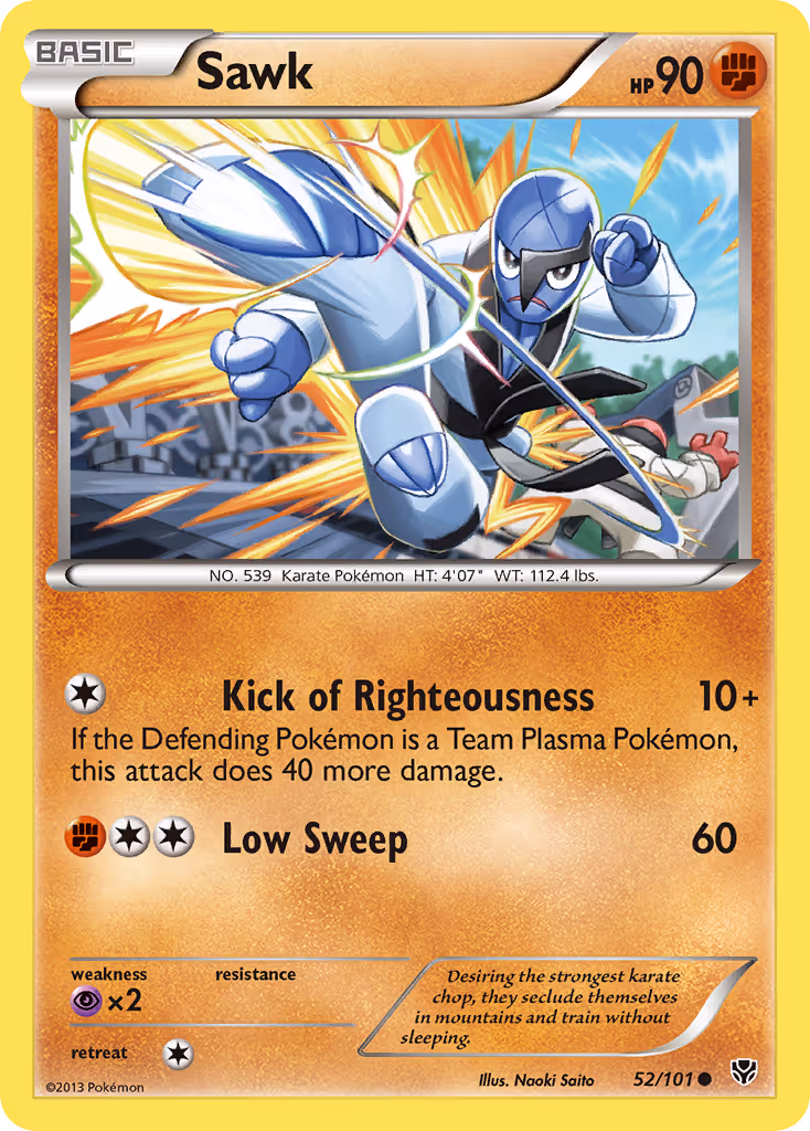 Sawk 52/101 Pokemon card