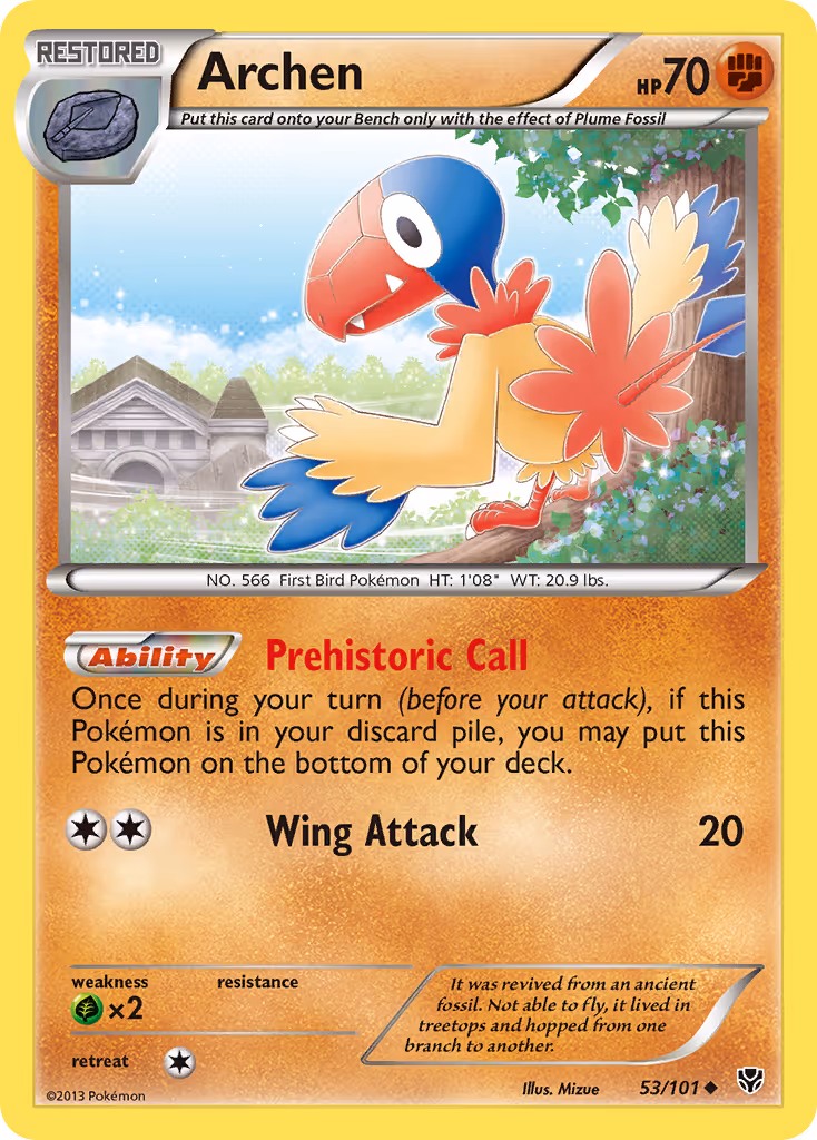 Archen 53/101 Pokemon card