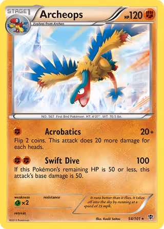 Archeops 54/101 Pokemon card