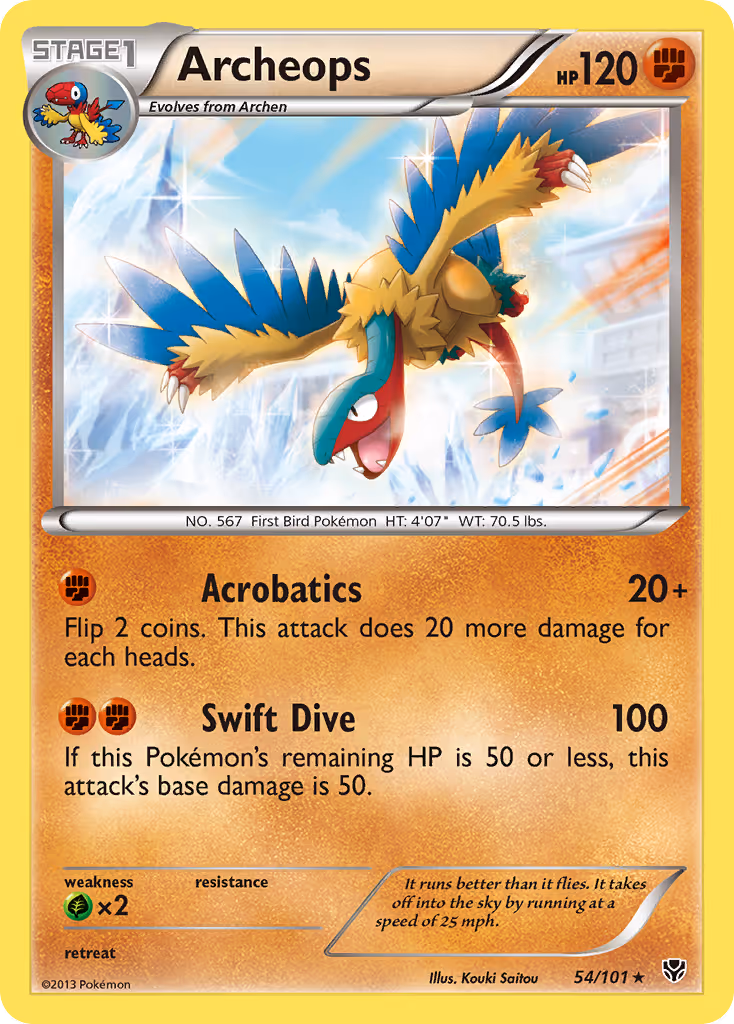 Archeops 54/101 Pokemon card