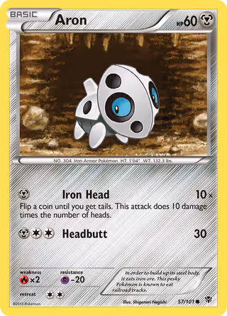 Aron 57/101 Pokemon card