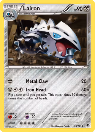 Lairon 58/101 Pokemon card