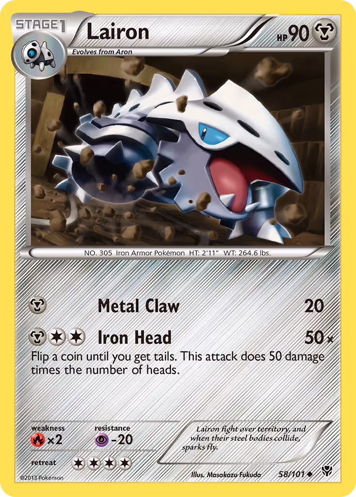 Lairon 58/101 Pokemon card