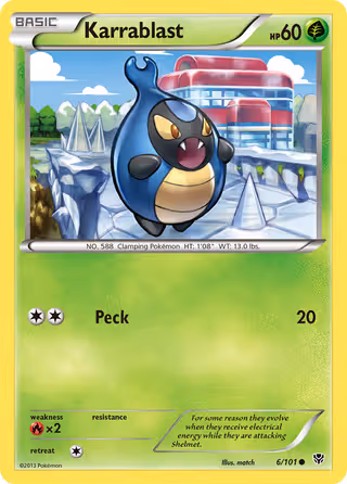 Karrablast 6/101 Pokemon card