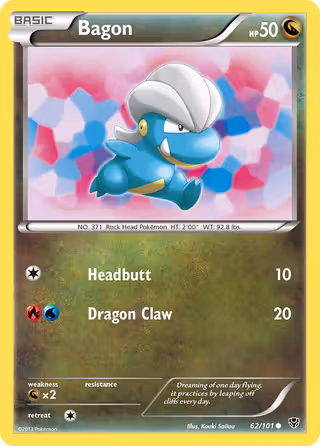 Bagon 62/101 Pokemon card
