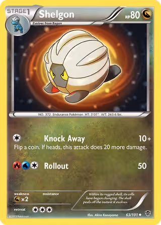 Shelgon 63/101 Pokemon card