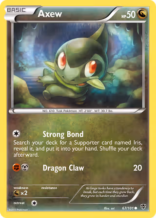Axew 67/101 Pokemon card