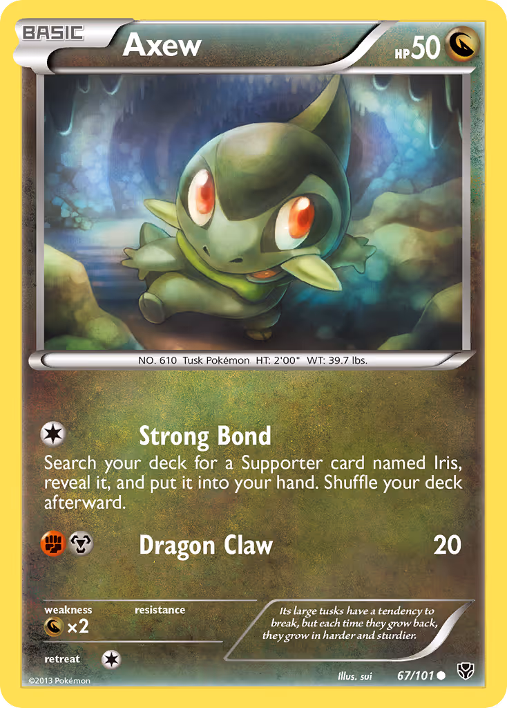 Axew 67/101 Pokemon card