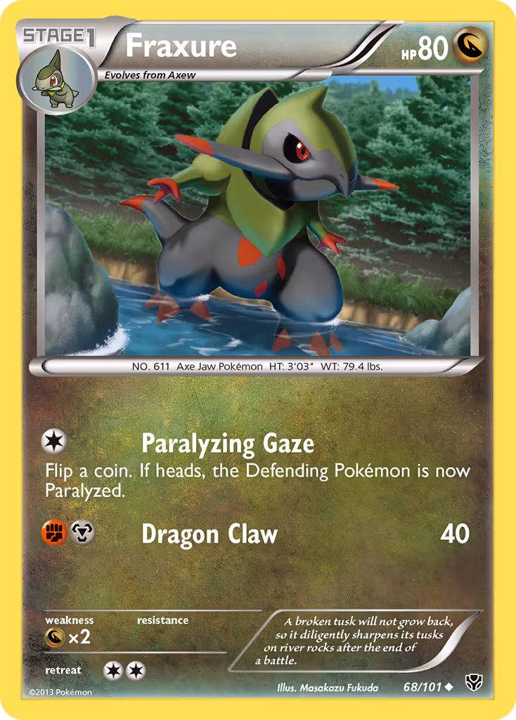 Fraxure 68/101 Pokemon card