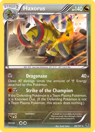 Haxorus 69/101 Pokemon card