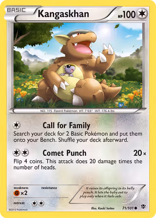 Kangaskhan 71/101 Pokemon card