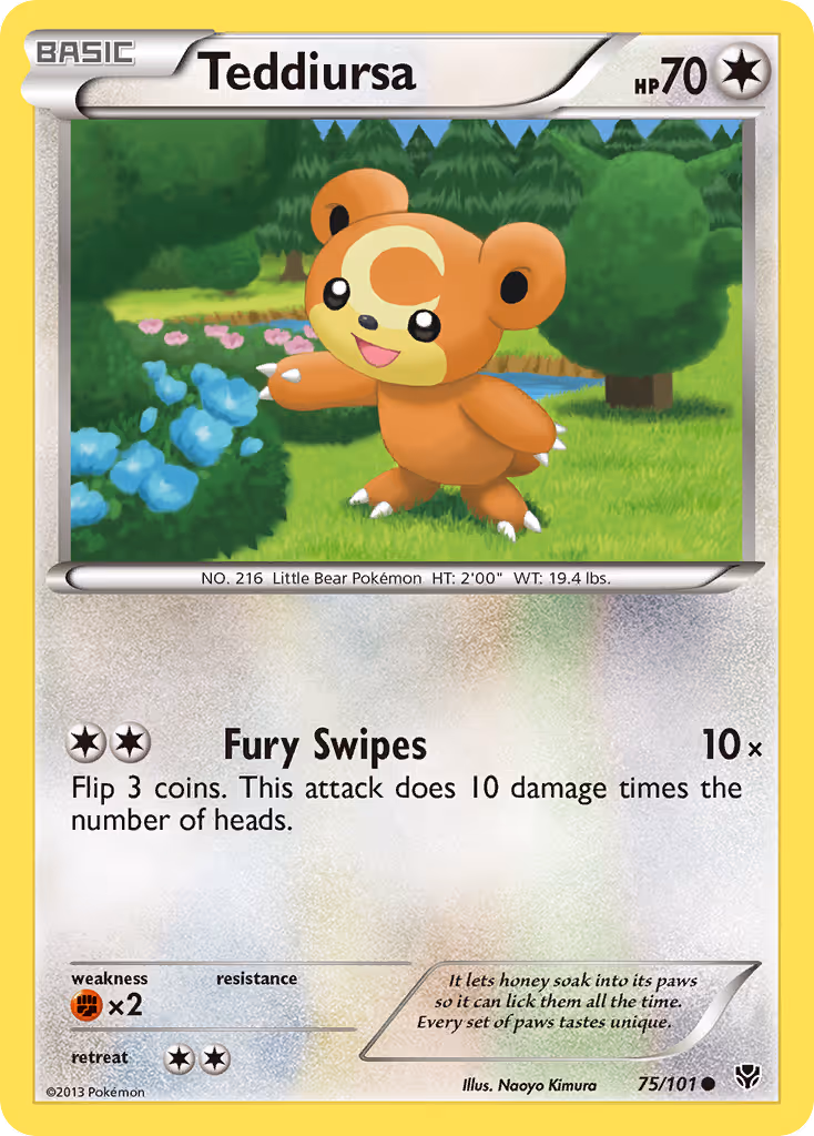 Teddiursa 75/101 Pokemon card