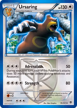 Ursaring 76/101 Pokemon card
