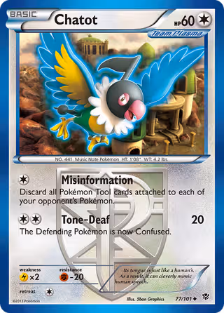 Chatot 77/101 Pokemon card