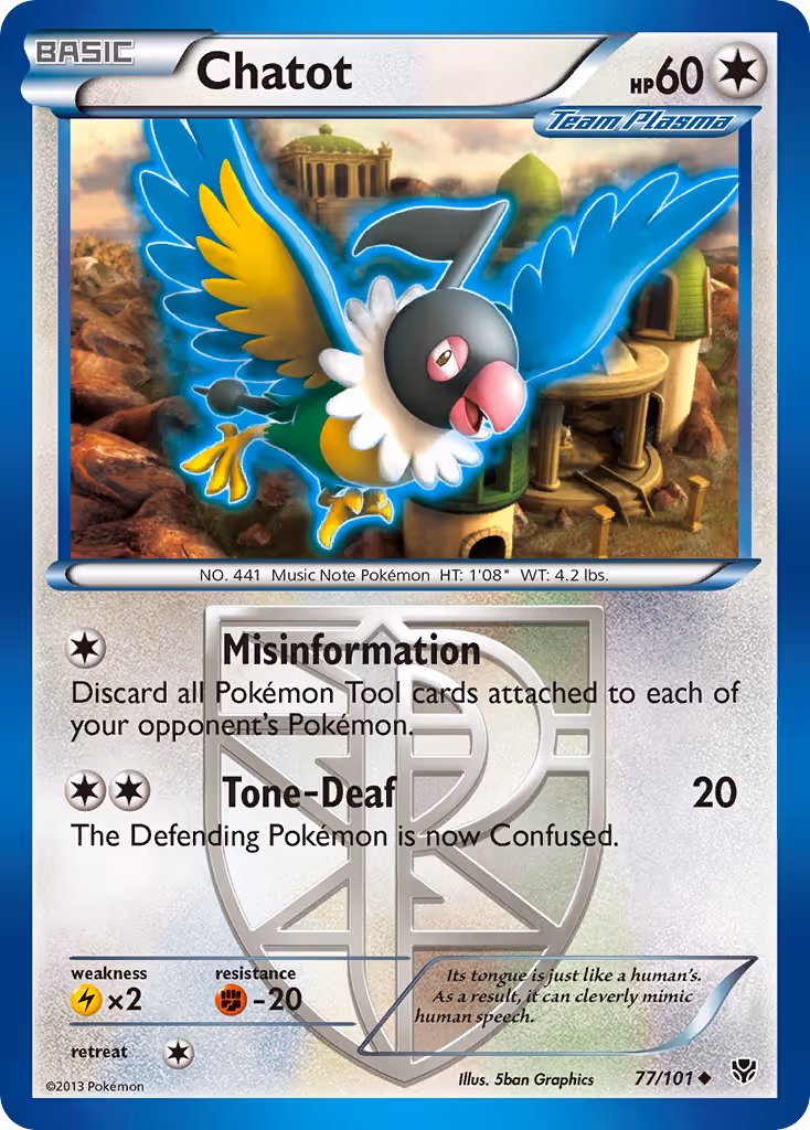 Chatot 77/101 Pokemon card