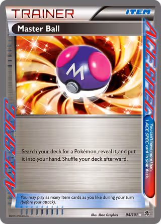 Master Ball 94/101 Pokemon card