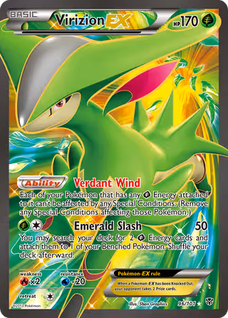 Virizion-EX 96/101 Pokemon card