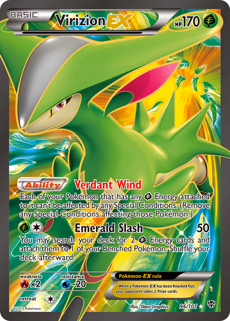 Virizion-EX 96/101 Pokemon card