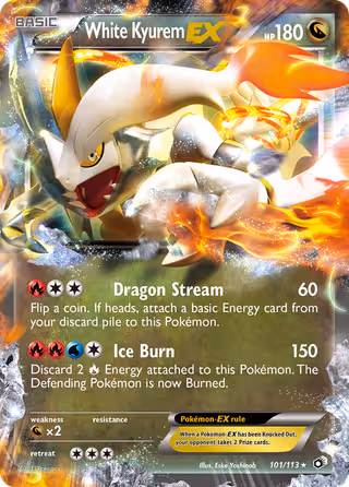 White Kyurem-EX 101/113 Pokemon card