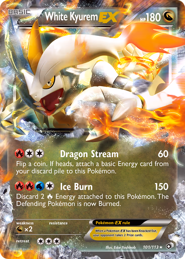 White Kyurem-EX 101/113 Pokemon card
