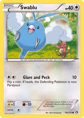 Swablu 103/113 Pokemon card