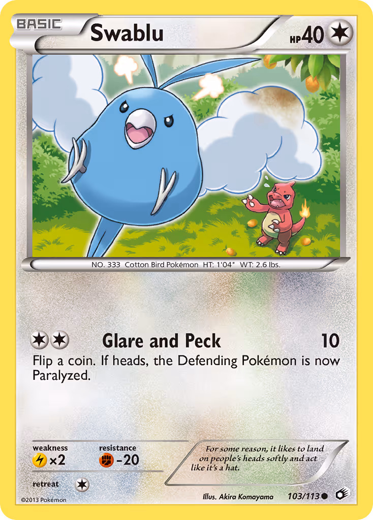 Swablu 103/113 Pokemon card