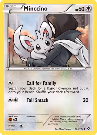 Minccino 104/113 Pokemon card