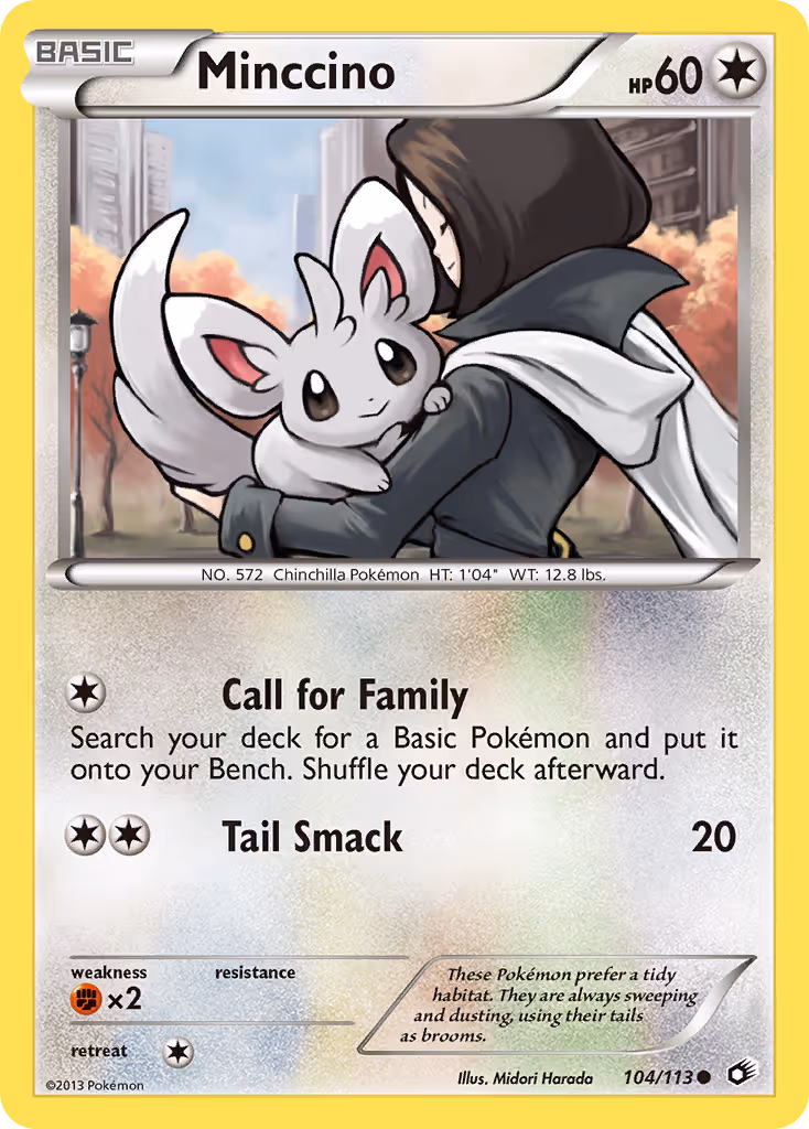 Minccino 104/113 Pokemon card