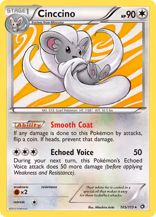 Cinccino 105/113 Pokemon card