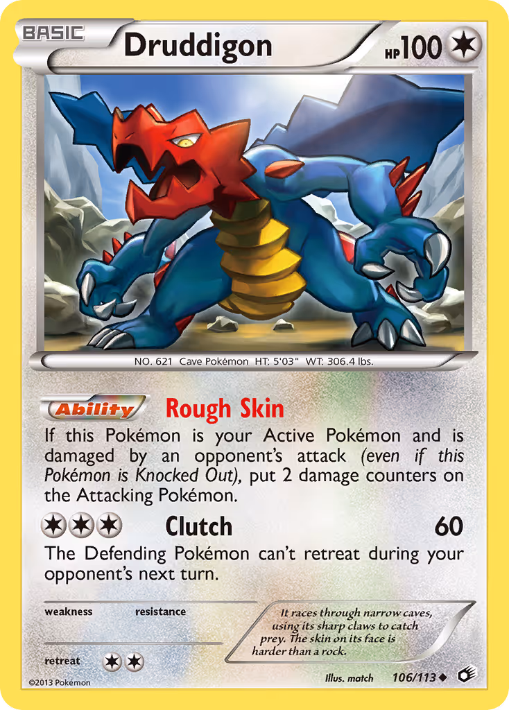 Druddigon 106/113 Pokemon card