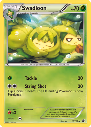 Swadloon 11/113 Pokemon card