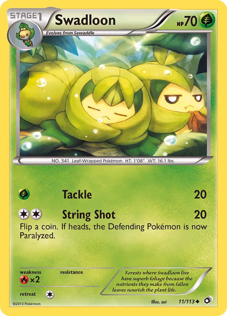 Swadloon 11/113 Pokemon card