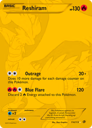 Reshiram 114/113 Pokemon card
