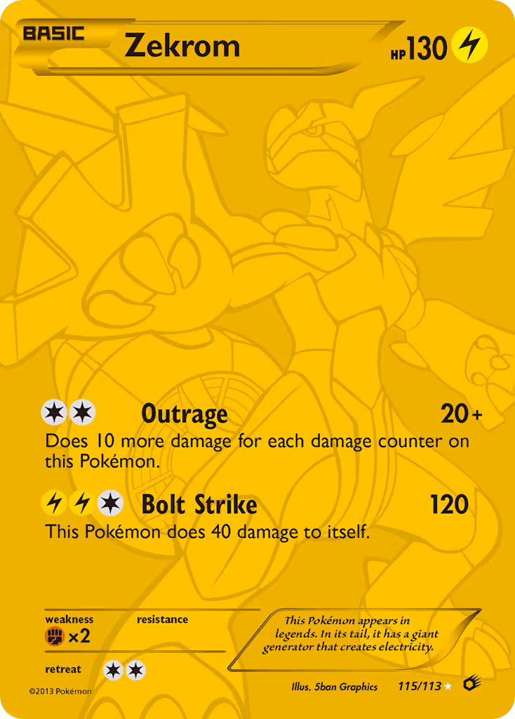Zekrom 115/113 Pokemon card