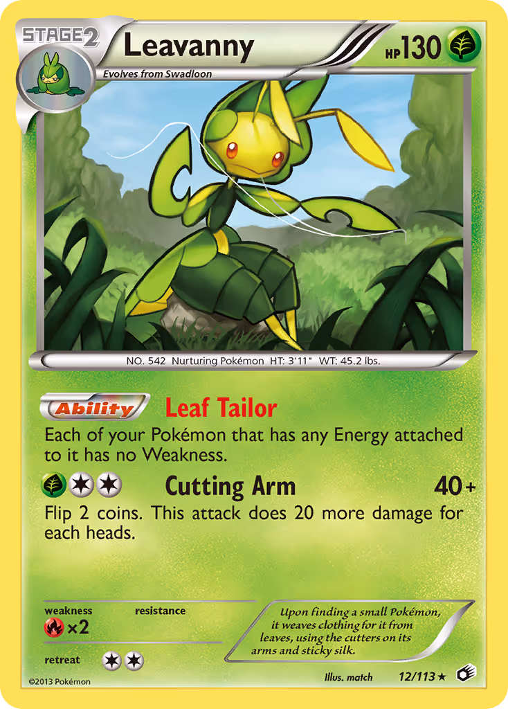 Leavanny 12/113 Pokemon card