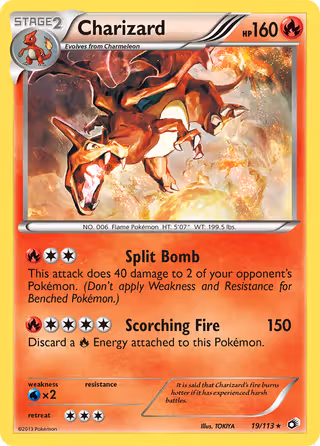 Charizard 19/113 Pokemon card