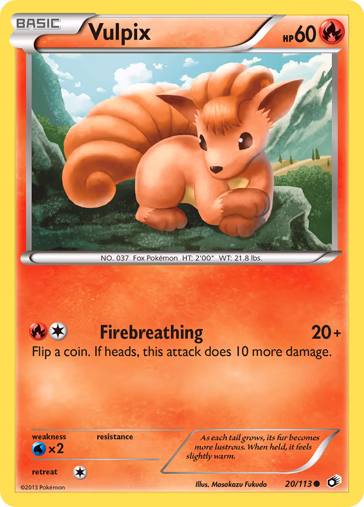 Vulpix 20/113 Pokemon card