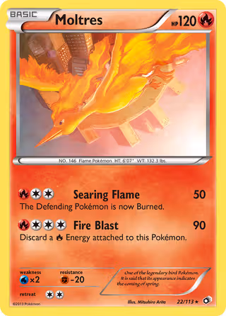 Moltres 22/113 Pokemon card