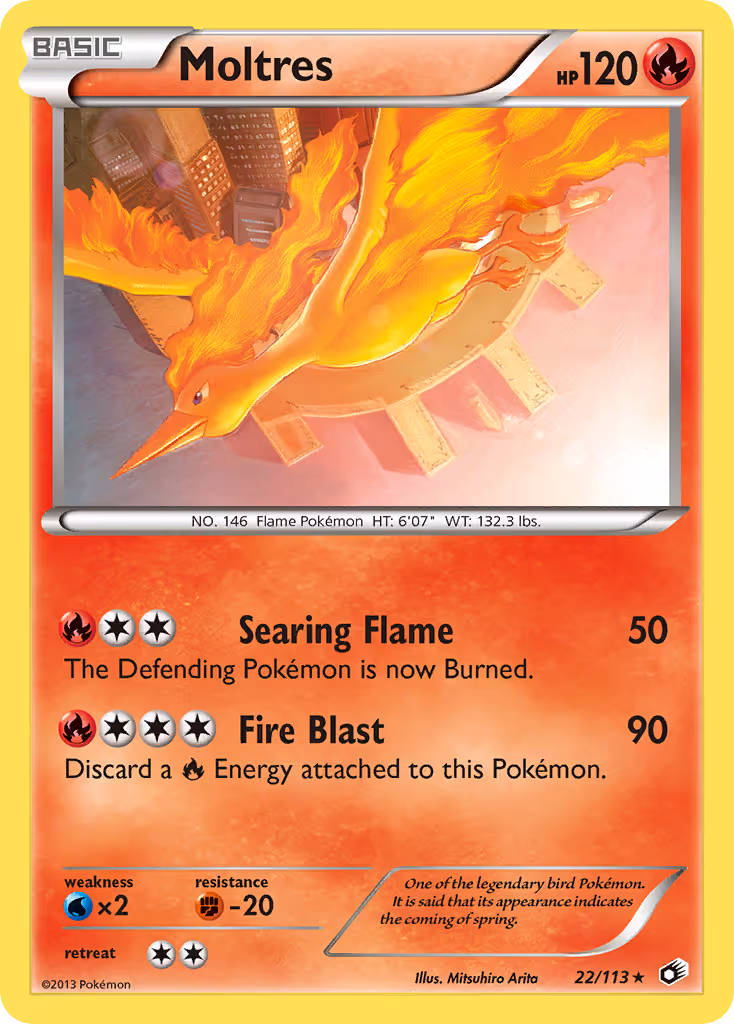 Moltres 22/113 Pokemon card