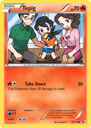 Tepig 25/113 Pokemon card