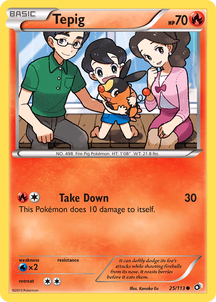 Tepig 25/113 Pokemon card