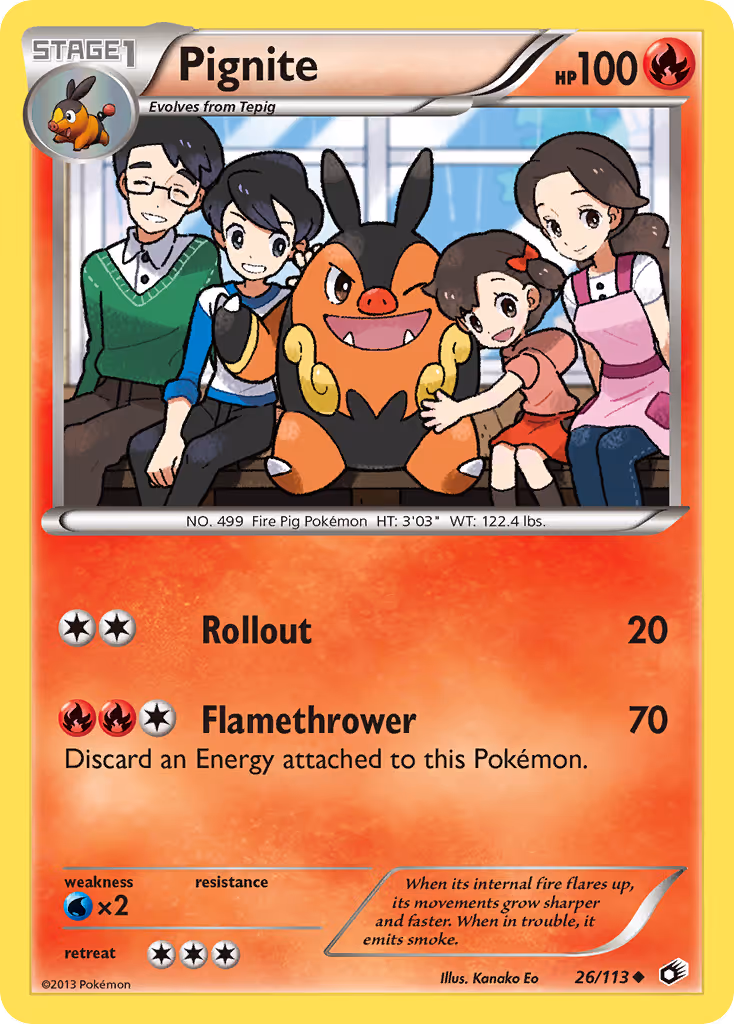 Pignite 26/113 Pokemon card