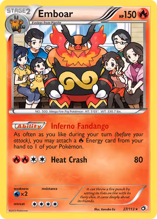Emboar 27/113 Pokemon card