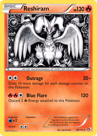 Reshiram 28/113 Pokemon card