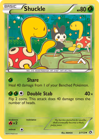 Shuckle 3/113 Pokemon card