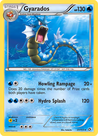 Gyarados 31/113 Pokemon card