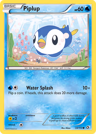 Piplup 33/113 Pokemon card