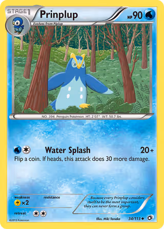 Prinplup 34/113 Pokemon card