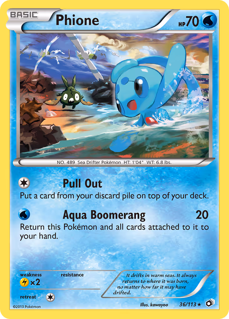 Phione 36/113 Pokemon card