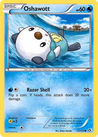 Oshawott 37/113 Pokemon card